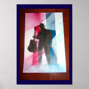 Mann mit Gitarrenposter Poster