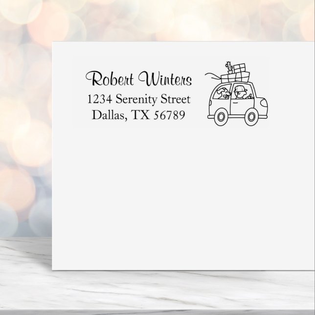 Mann mit Hundeschiffahrzeug-Cartoon Permastempel (Von Creator hochgeladen)