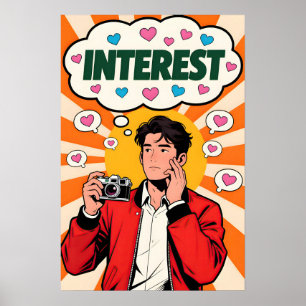 Mann mit Kamera Pop Art Poster
