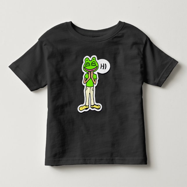 Mann mit lächelndem Frog Head AI Art Kleinkind T-shirt (Vorderseite)