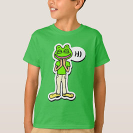Mann mit lächelndem Frog Head AI Art T-Shirt
