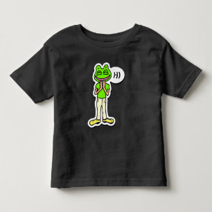 Mann mit lächelndem Froschkopf AI-Kunst Kleinkind T-shirt