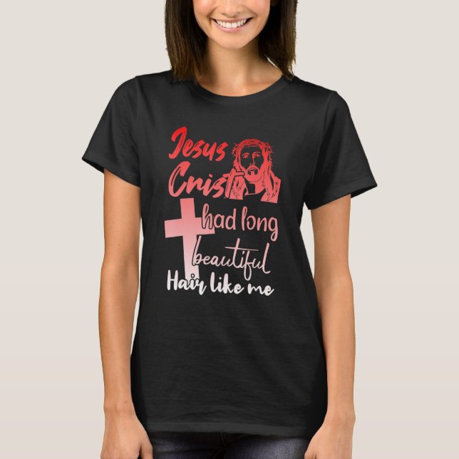 Mann mit langem Haar T-Shirt (Vorderseite)