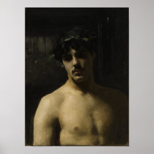 Mann mit Lorbeeren Poster
