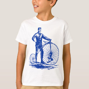 Mann mit Penny Farthing - Marine T-Shirt