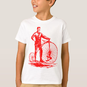 Mann mit Penny Farthing - Rot T-Shirt