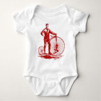 Mann mit Penny Farthing - Ruby Red