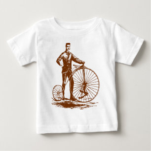 Mann mit Penny-Farthing - Walnussbraun Baby T-shirt