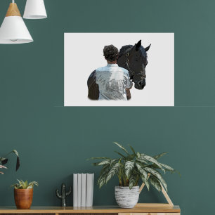 Mann mit Pferdeschlittenposter Poster