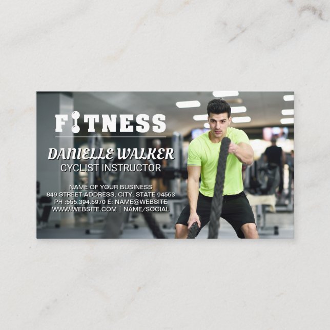 Mann mit Schlachtfelsen | FITNESS Visitenkarte (Vorderseite)