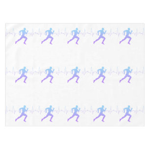 Mann mit Silhouette Gradient & Heartbeat Line Tischdecke