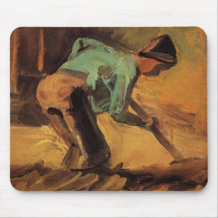 Mann mit Stock gebückt von Vincent van Gogh Mousepad