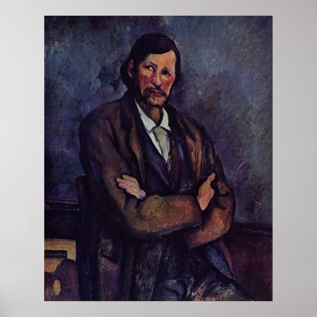Mann mit Waffen überquert - Paul Cezanne - c1866 Poster (Vorne)