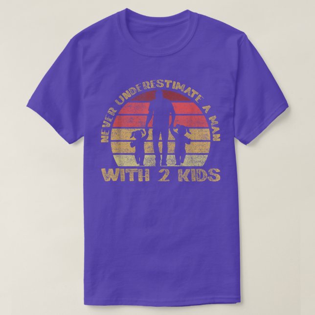 Mann mit zwei Kindern Papa Vater Tochter Sohn Vate T-Shirt (Design vorne)