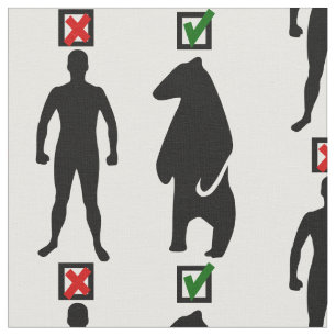 Mann oder Bär feministisches Mem schwarz Stoff