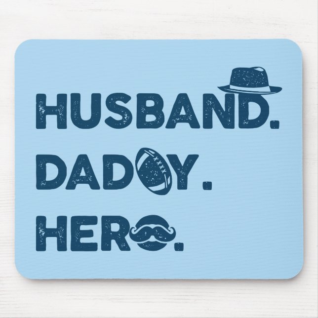 Mann. Papa. Held. Retro Graphic Mousepad (Vorne)