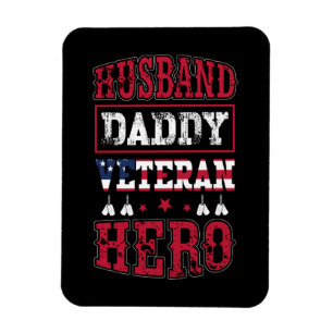 Mann, Papa, Veteran, Held   Patriotische Hommage Magnet