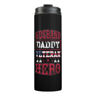 Mann, Papa, Veteran, Held Thermosbecher