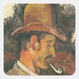 Mann Pauls Cezanne im orientalischen Kostüm, Quadratischer Aufkleber