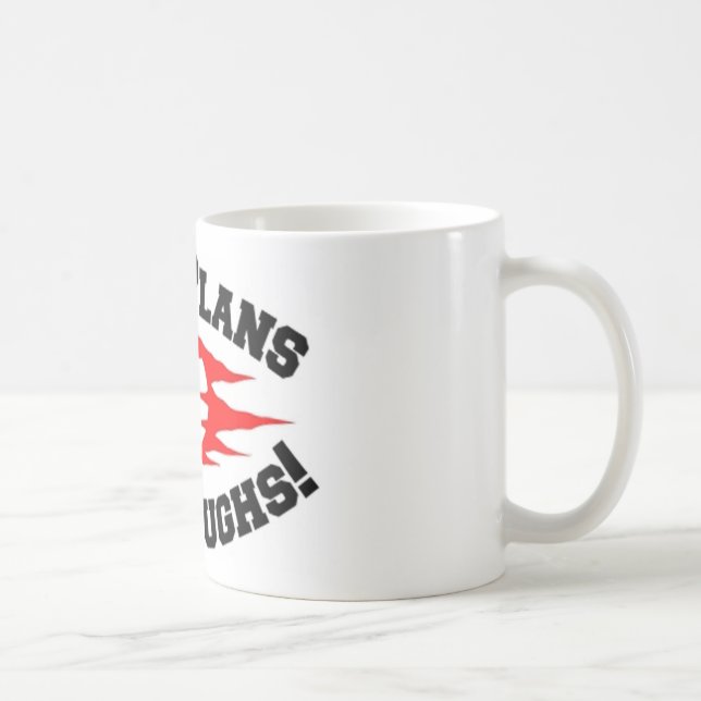MANN PLANT GOTT-LACHEN! KAFFEETASSE (Rechts)