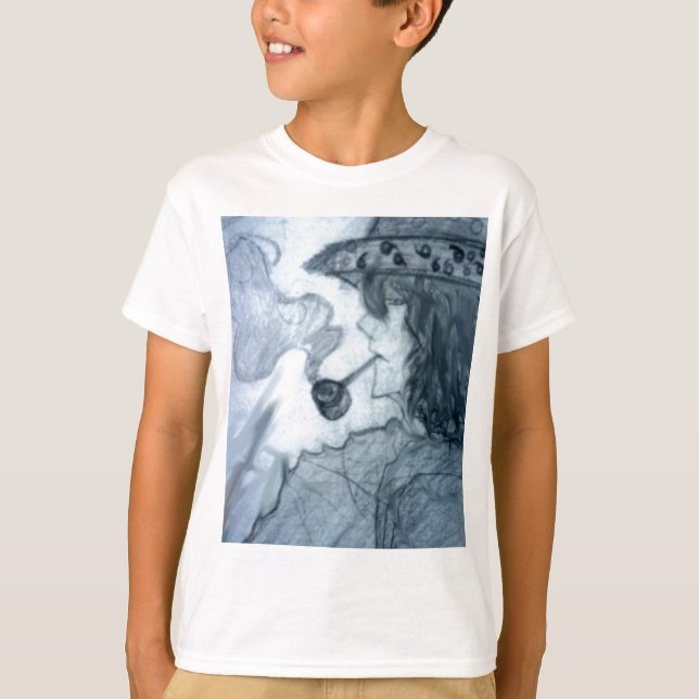 Mann rauchende Pfeife Manga Anime T-Shirt (Vorderseite)