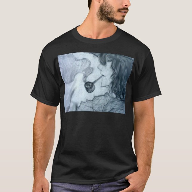 Mann rauchende Pfeife Manga Anime T-Shirt (Vorderseite)