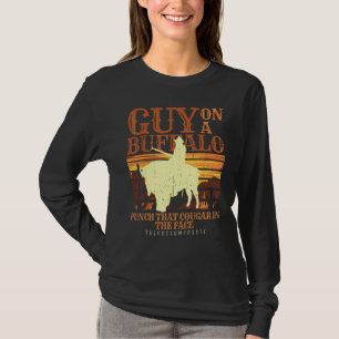 Mann reitet Büffel-Opossum Possee Grafik Meme T-Shirt
