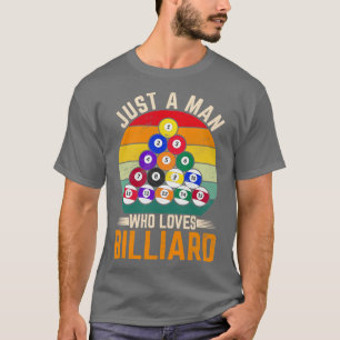 Mann Snooker Spieler Hobby Pool Billard T-Shirt