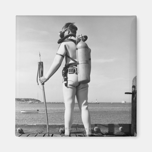 Mann Stehend auf Pier Magnet (Vorne)