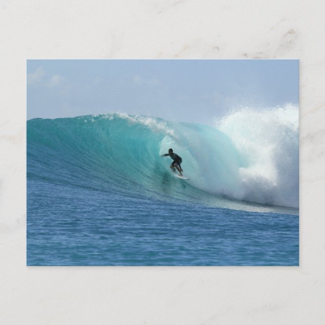 Mann surft Wellen-Postkarte Postkarte (Vorderseite)