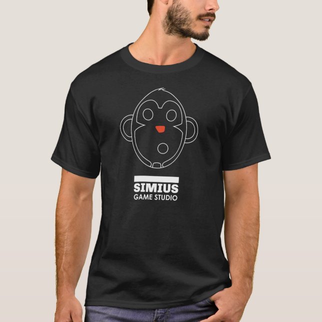 Mann-T - Shirt Simius Spiel-Studio (Vorderseite)