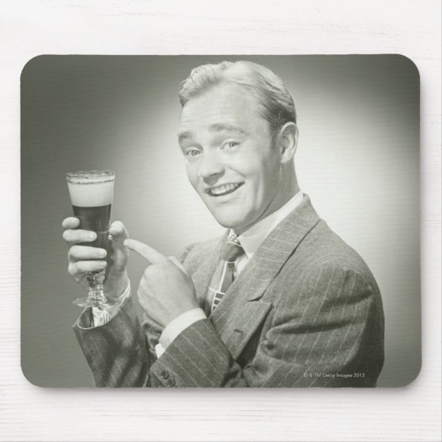 Mann-Trinken Mousepad (Vorne)