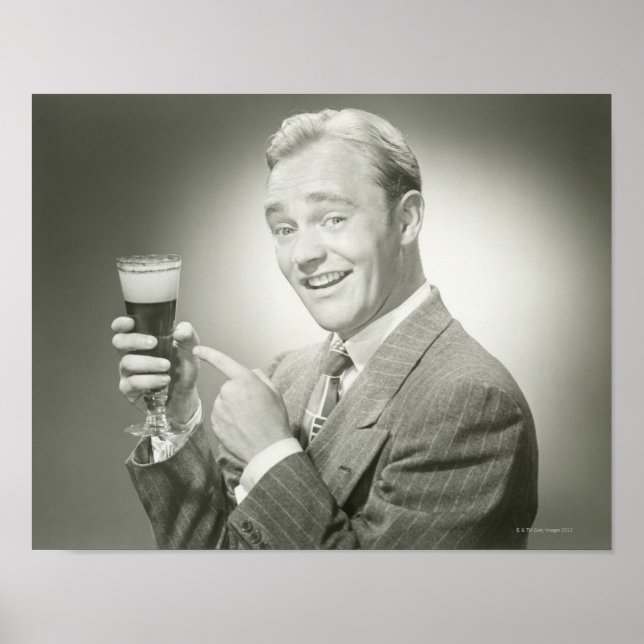 Mann trinkt poster (Vorne)