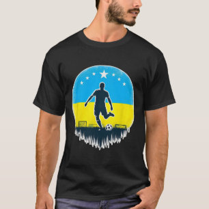 Mann ukrainischer Fan Ukraine-Flagge Strassenkunst T-Shirt