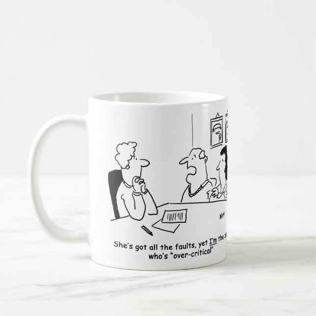 Mann und Ehefrau in der Ehe Guidance Office. Kaffeetasse (Links)