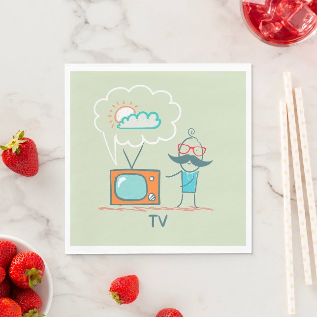 Mann und Fernsehen Serviette (Von Creator hochgeladen)