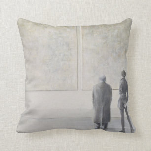 Mann und Frau in einer Kunst-Galerie Kissen