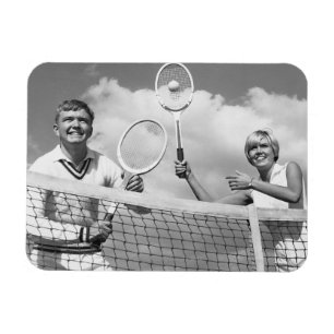 Mann und Frau spielen Tennis Magnet