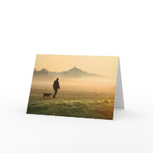 Mann und Hund Bergnebel