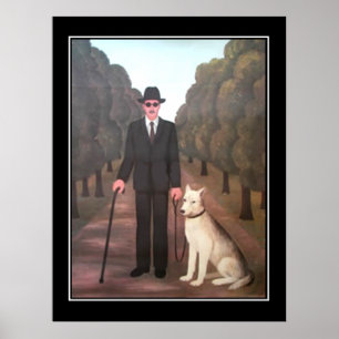 Mann und Hund Vintage Poster