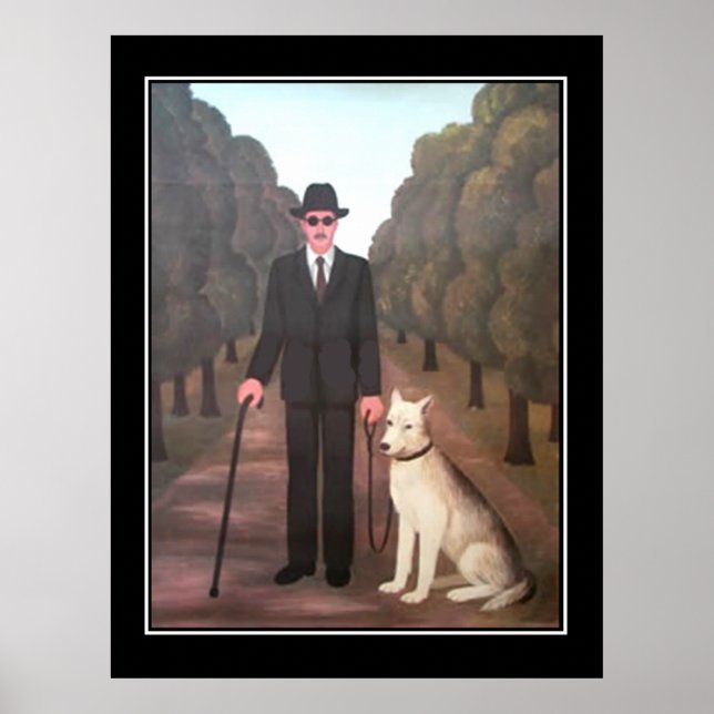 Mann und Hund Vintage Poster (Vorne)