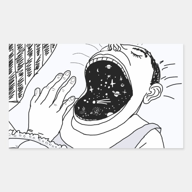 MANN UND KOSMOS RECHTECKIGER AUFKLEBER (Vorderseite)