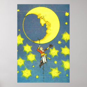 Mann und Mond Poster