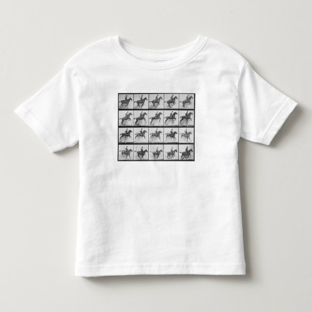 Mann und Pferd springen einen Zaun, Platte 640 von Kleinkind T-shirt (Vorderseite)