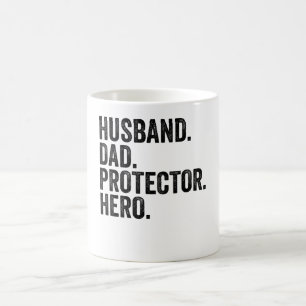Mann. Vater. Schutzvorrichtung Held. Kaffeetasse