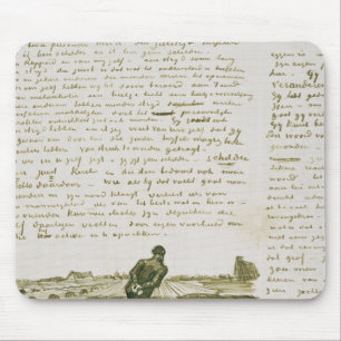 Mann Vincent van Goghs  , der eine Egge zieht Mousepad