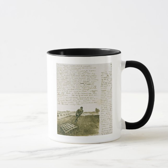Mann Vincent van Goghs |, der eine Egge zieht Tasse (Rechts)