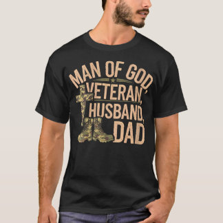 Mann von Gott Veteran Husband Vater von Frauen Chr T-Shirt
