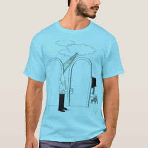 Mann wählt zwischen Himmel oder einem Vortrag darü T-Shirt