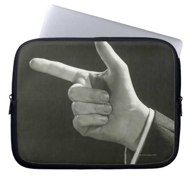 Mann-Zeigen Laptopschutzhülle (Vorderseite)